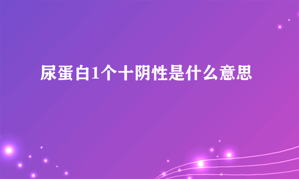 尿蛋白1个十阴性是什么意思