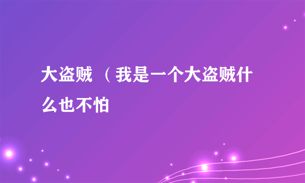 大盗贼 （我是一个大盗贼什么也不怕