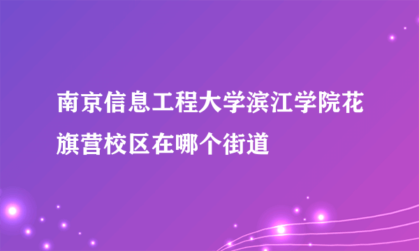 南京信息工程大学滨江学院花旗营校区在哪个街道