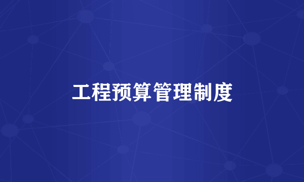 工程预算管理制度