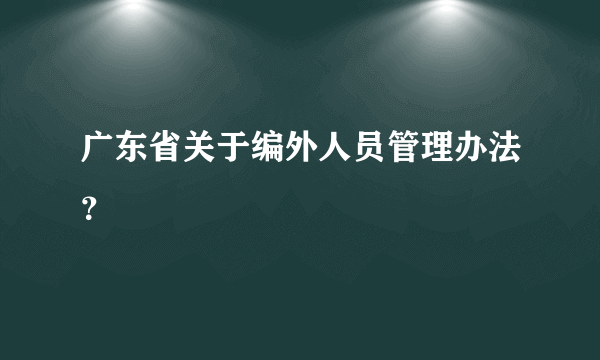 广东省关于编外人员管理办法？