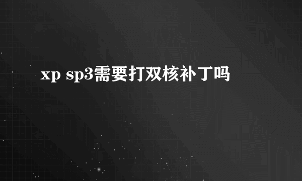xp sp3需要打双核补丁吗