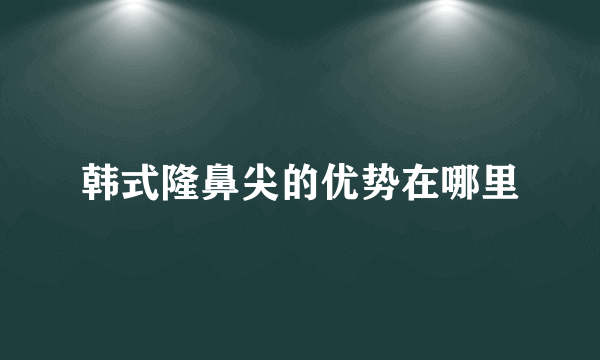 韩式隆鼻尖的优势在哪里
