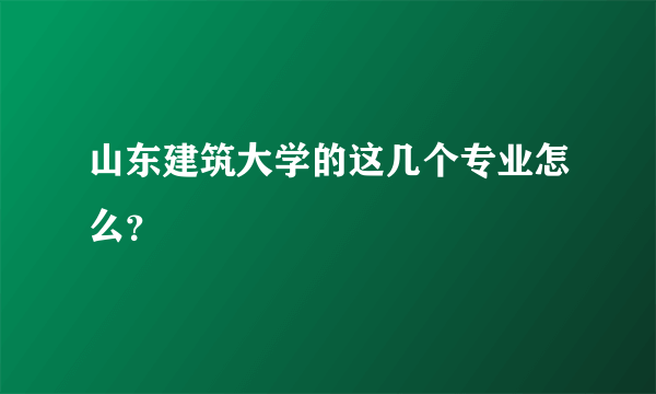 山东建筑大学的这几个专业怎么？