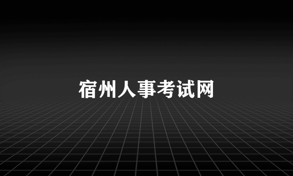 宿州人事考试网