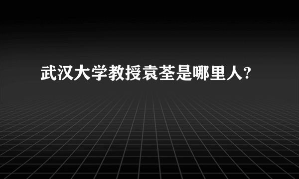 武汉大学教授袁荃是哪里人?