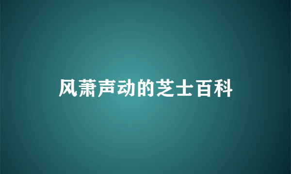 风萧声动的芝士百科