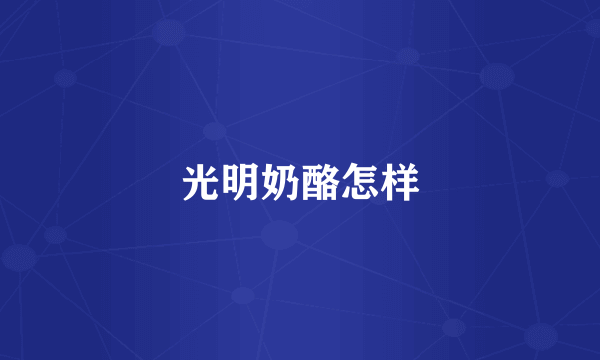 光明奶酪怎样