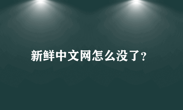 新鲜中文网怎么没了？