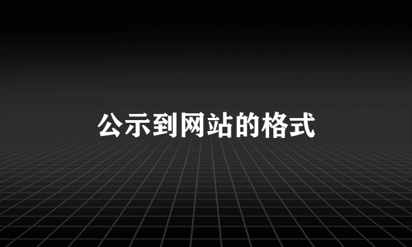 公示到网站的格式