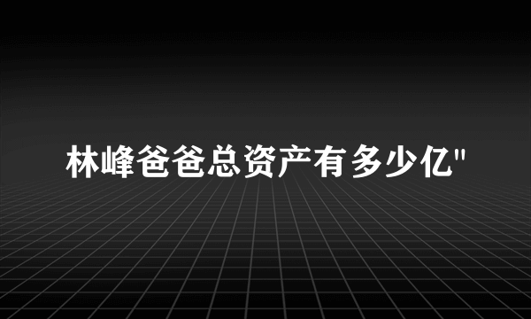 林峰爸爸总资产有多少亿