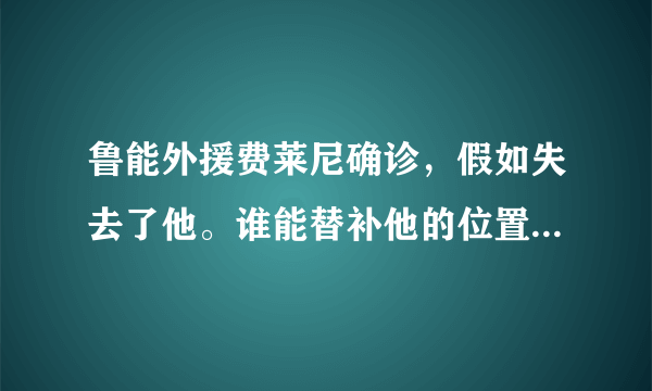 鲁能外援费莱尼确诊，假如失去了他。谁能替补他的位置，鲁能会做什么样的调整？