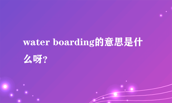 water boarding的意思是什么呀？