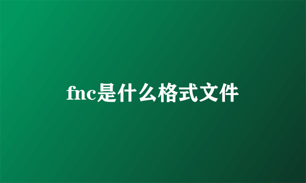 fnc是什么格式文件