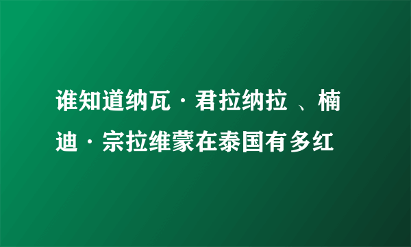 谁知道纳瓦·君拉纳拉 、楠迪·宗拉维蒙在泰国有多红