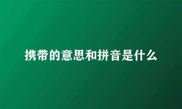 携带的意思和拼音是什么