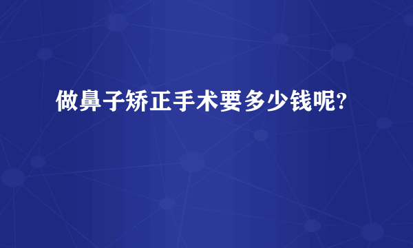 做鼻子矫正手术要多少钱呢?