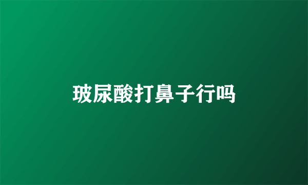 玻尿酸打鼻子行吗