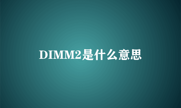 DIMM2是什么意思
