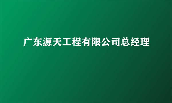 广东源天工程有限公司总经理