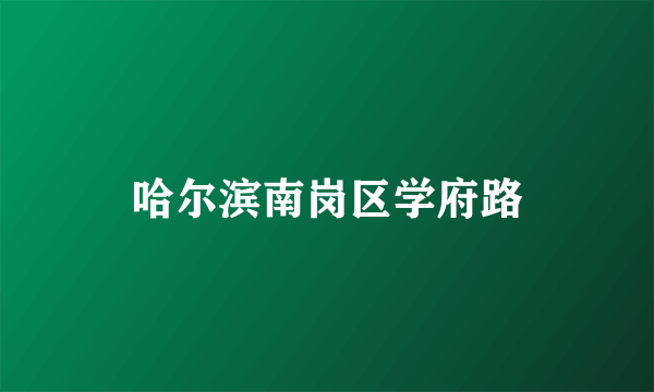 哈尔滨南岗区学府路