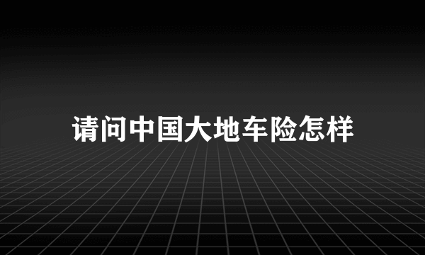 请问中国大地车险怎样