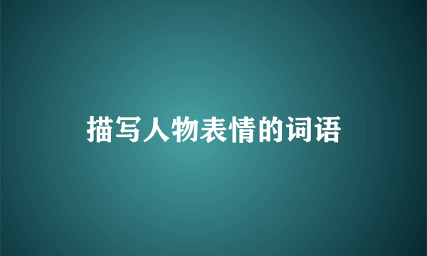 描写人物表情的词语