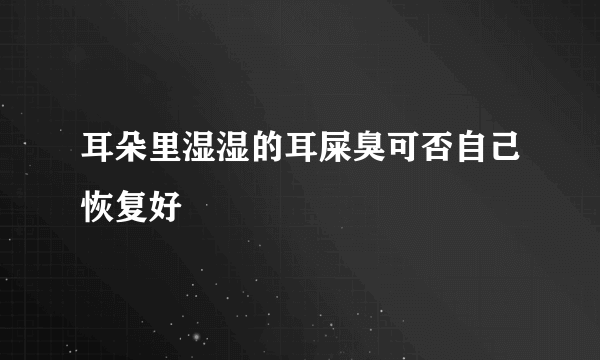 耳朵里湿湿的耳屎臭可否自己恢复好