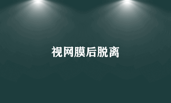 视网膜后脱离