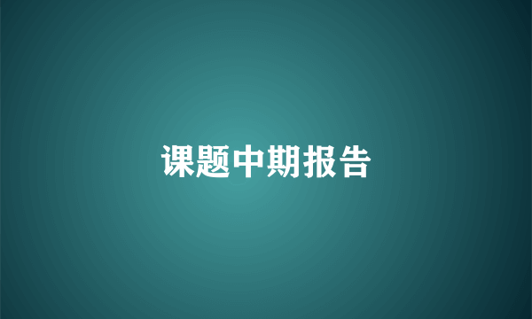 课题中期报告