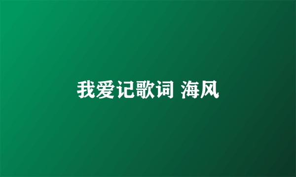 我爱记歌词 海风