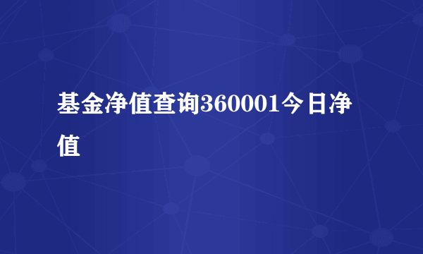 基金净值查询360001今日净值