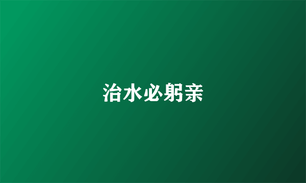 治水必躬亲
