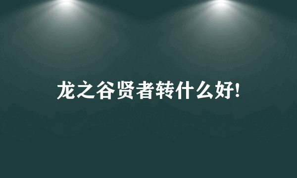 龙之谷贤者转什么好!