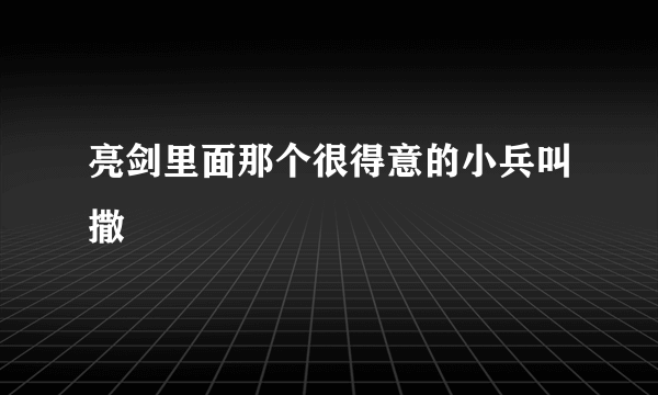 亮剑里面那个很得意的小兵叫撒