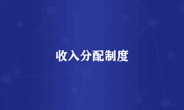 收入分配制度