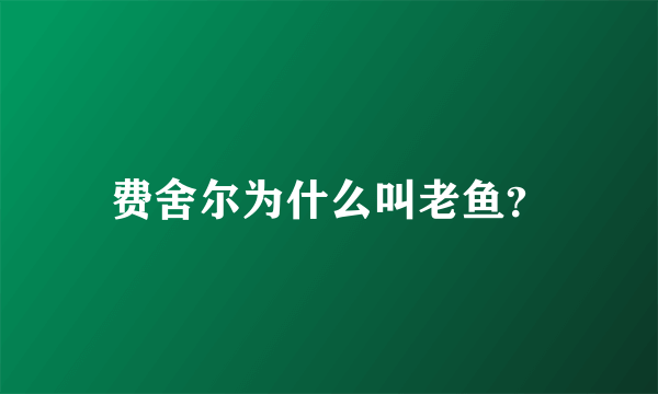 费舍尔为什么叫老鱼？