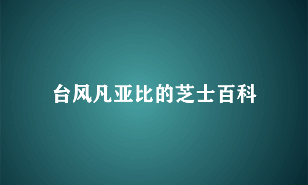 台风凡亚比的芝士百科