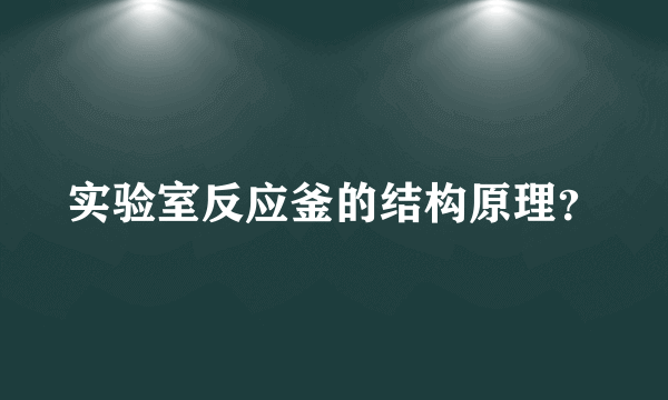 实验室反应釜的结构原理？