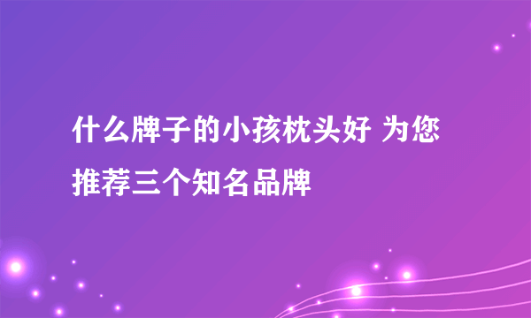 什么牌子的小孩枕头好 为您推荐三个知名品牌