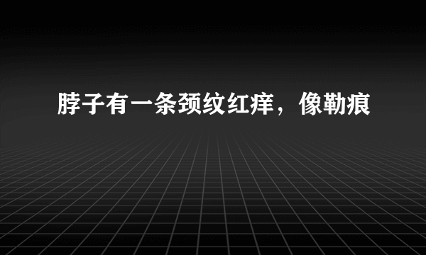 脖子有一条颈纹红痒，像勒痕