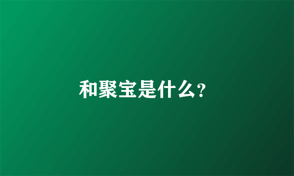 和聚宝是什么？