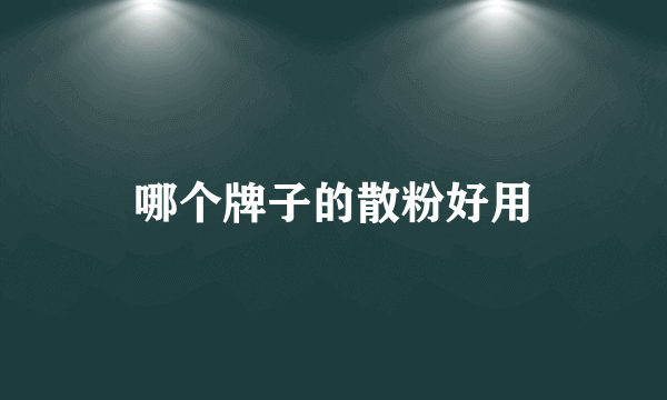 哪个牌子的散粉好用