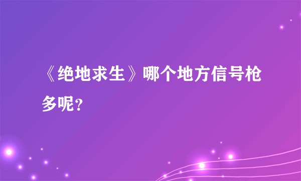 《绝地求生》哪个地方信号枪多呢？