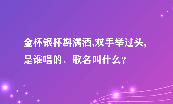 金杯银杯斟满酒,双手举过头,是谁唱的，歌名叫什么？