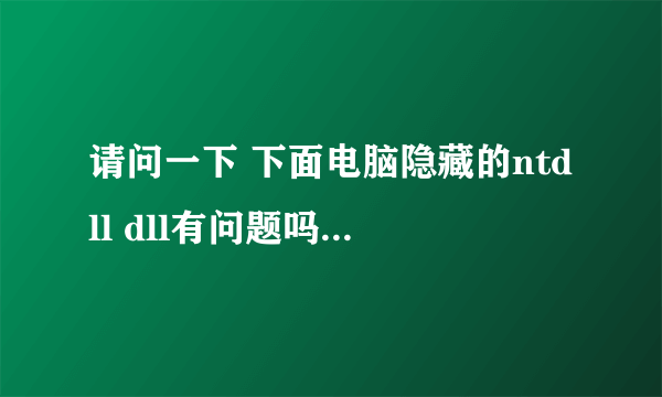 请问一下 下面电脑隐藏的ntdll dll有问题吗？有图 请告诉指点一下。