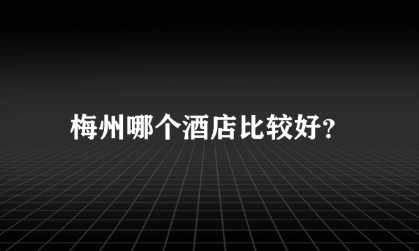 梅州哪个酒店比较好？