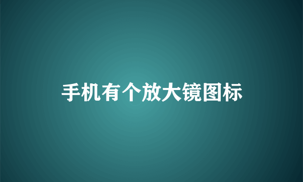 手机有个放大镜图标