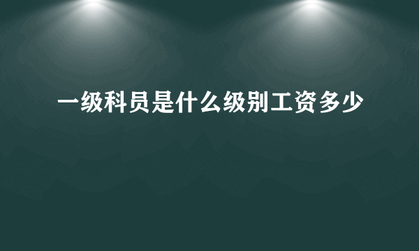 一级科员是什么级别工资多少