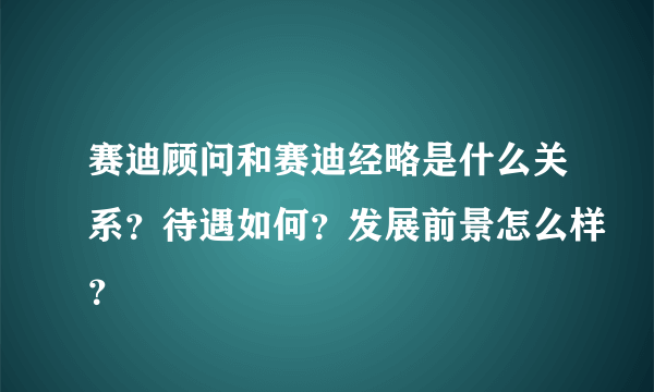 赛迪顾问和赛迪经略是什么关系？待遇如何？发展前景怎么样？